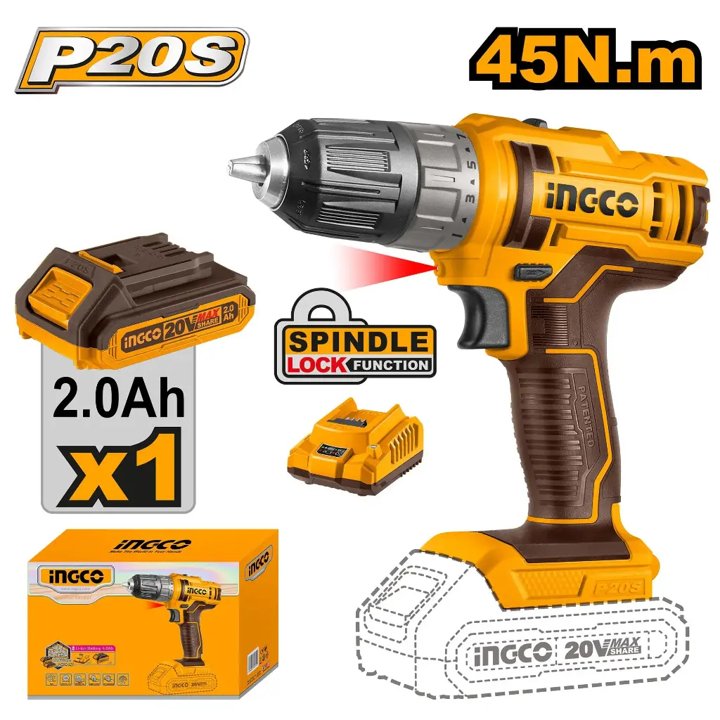 CORDLESS DRILL 20V INGCO (CDLI200518)