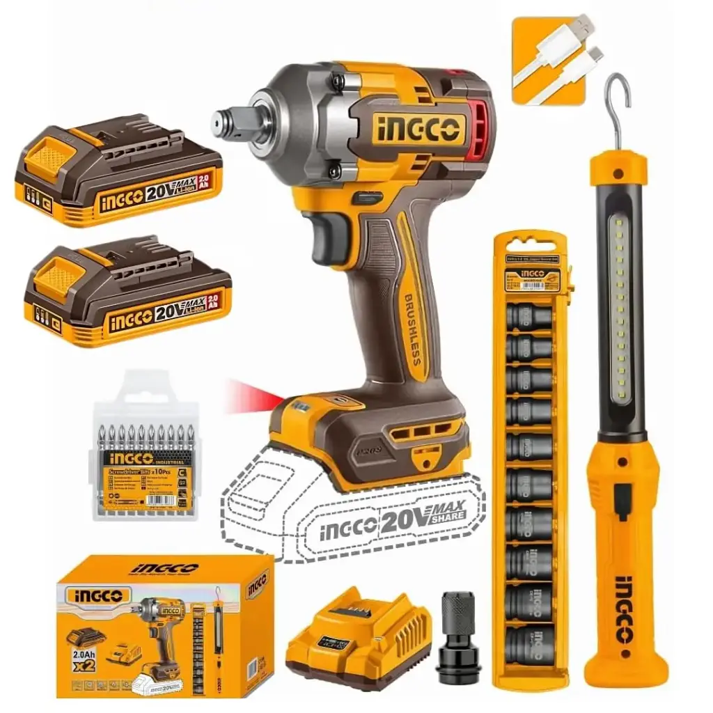 CORDLESS IMPACT WRENCH COMBO SET INGCO (COSLI23048)