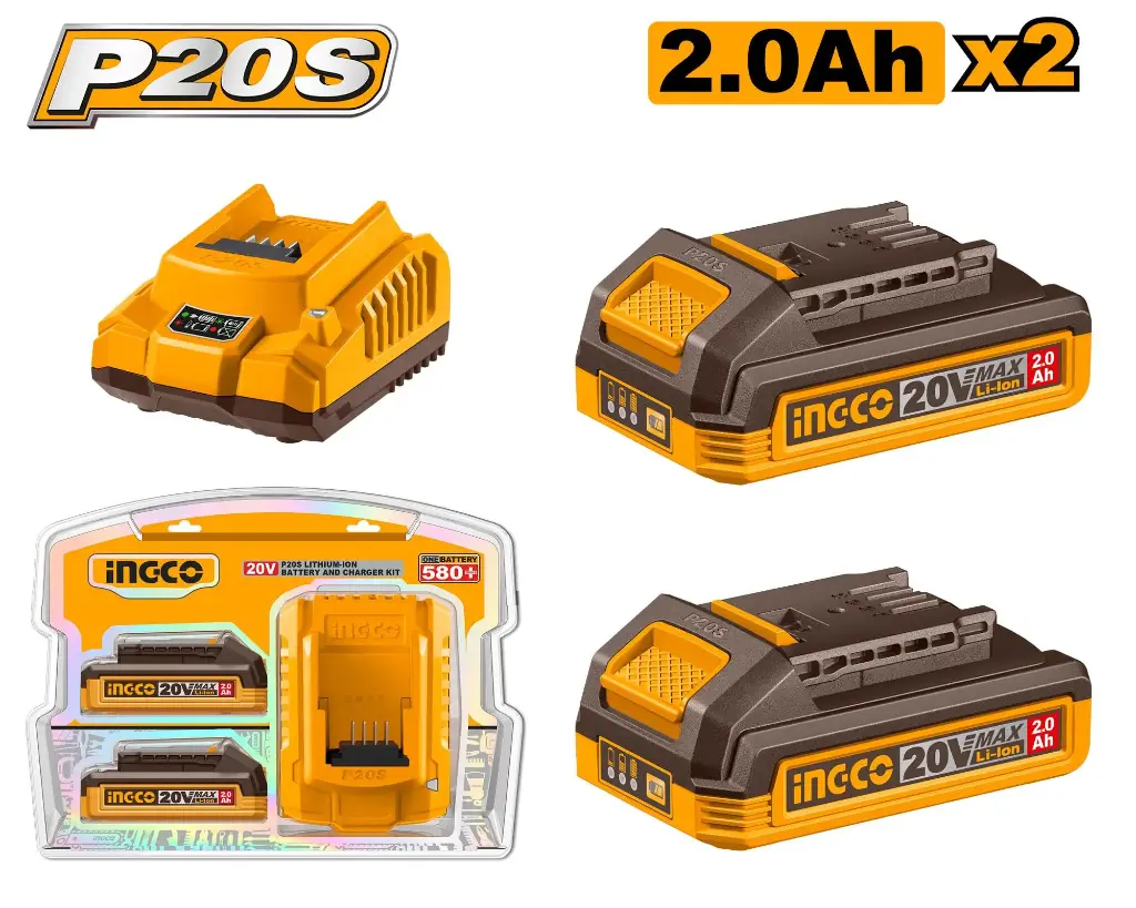 2 PCS BATTERY & CHARGER SET INGCO (FCBK1222)