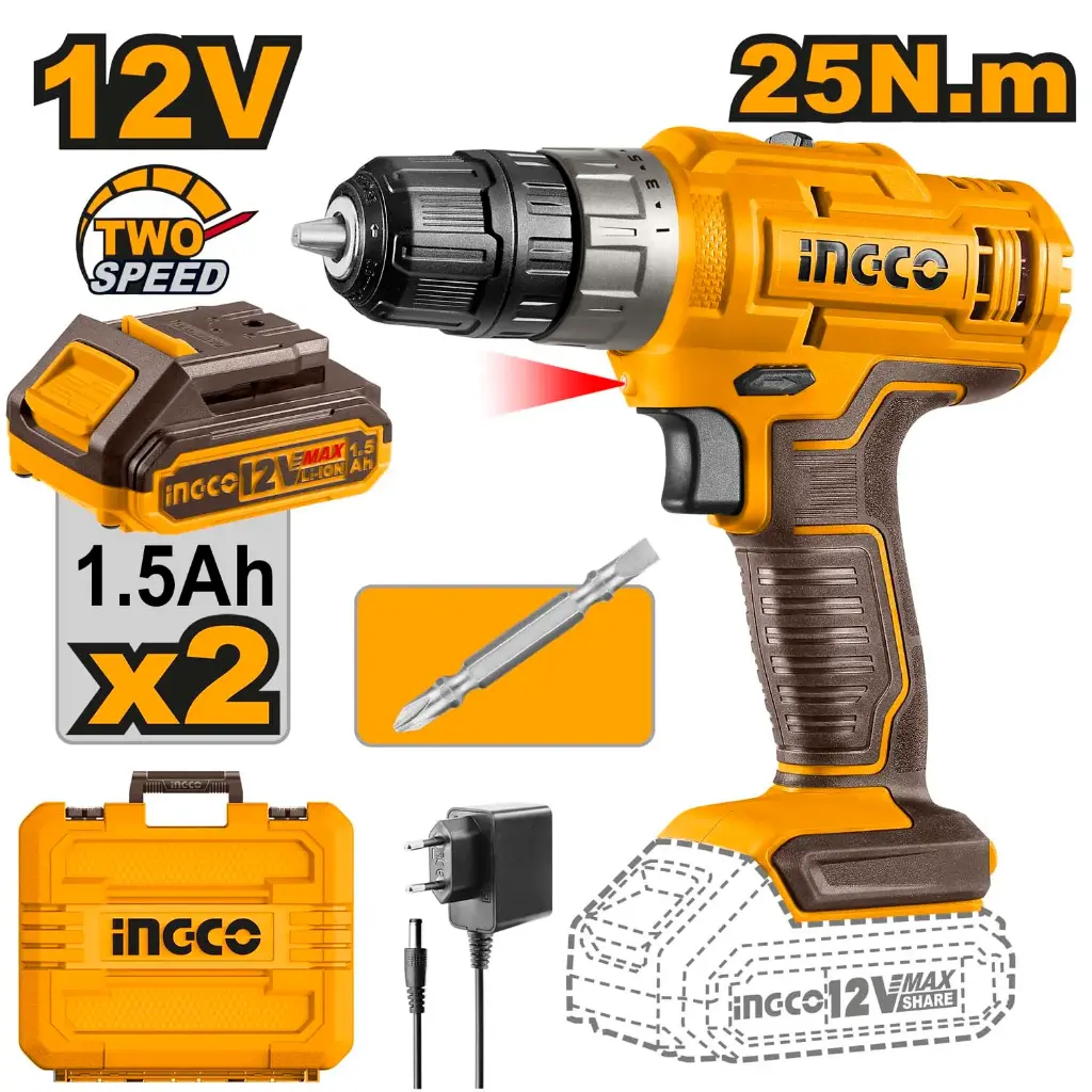 CORDLESS DRILL 12V DUAL INGCO (CDLI1228)