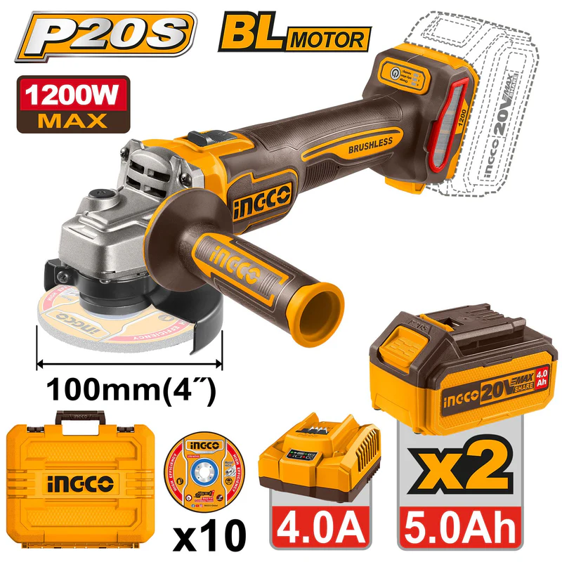 CORDLESS ANGLE GRINDER 5AH DUAL (CAGLI2210032)