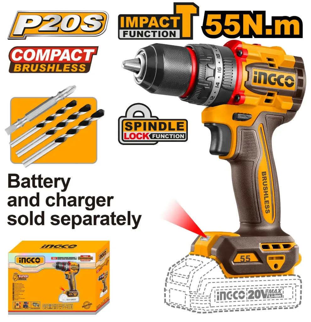 CORDLESS IMPACT DRILL 20V WITHOUT ING (CIDLI205581)