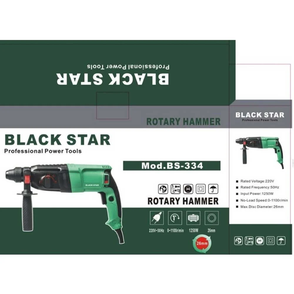ROTARY HAMMER 26MM 2400W BLACK STAR (BS-334)