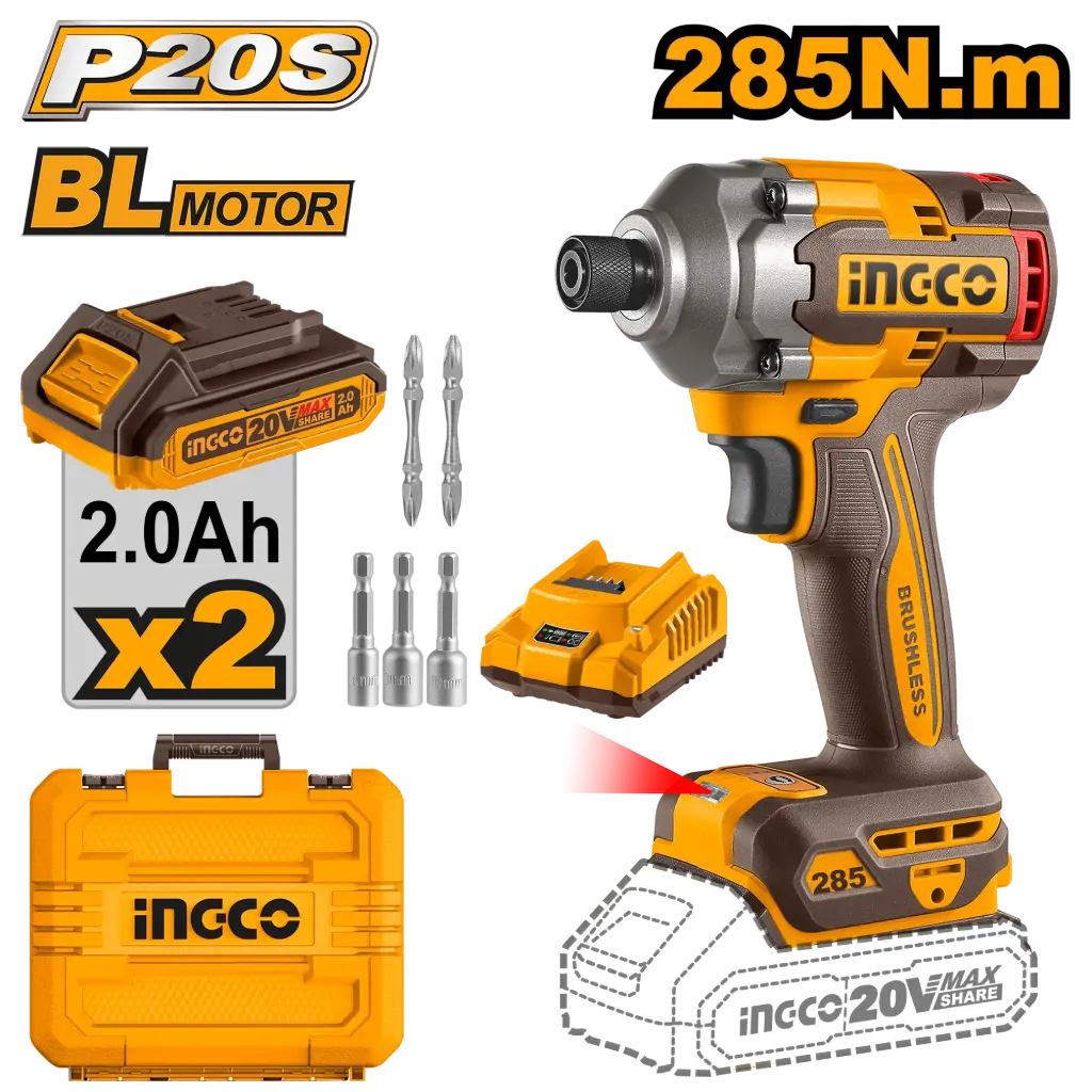 CORDLESS IMPACT DRIVER 20V INGCO (CIRLI2028)