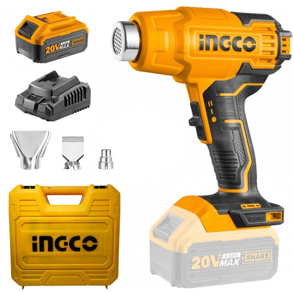 CORDLESS HEAT GUN 20V INGCO (CHGLI20025)