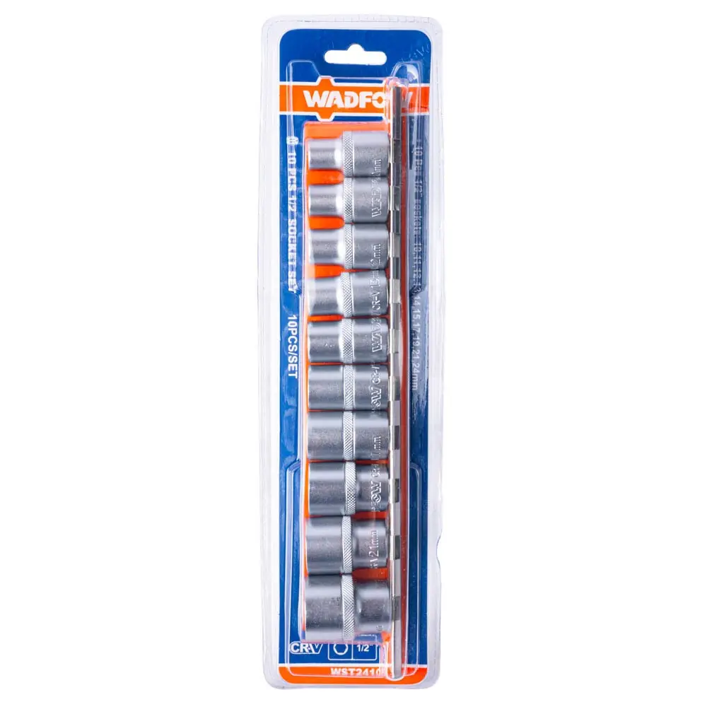 10 PCS 1/2" SOCKET SET WADFOW (WST2410)