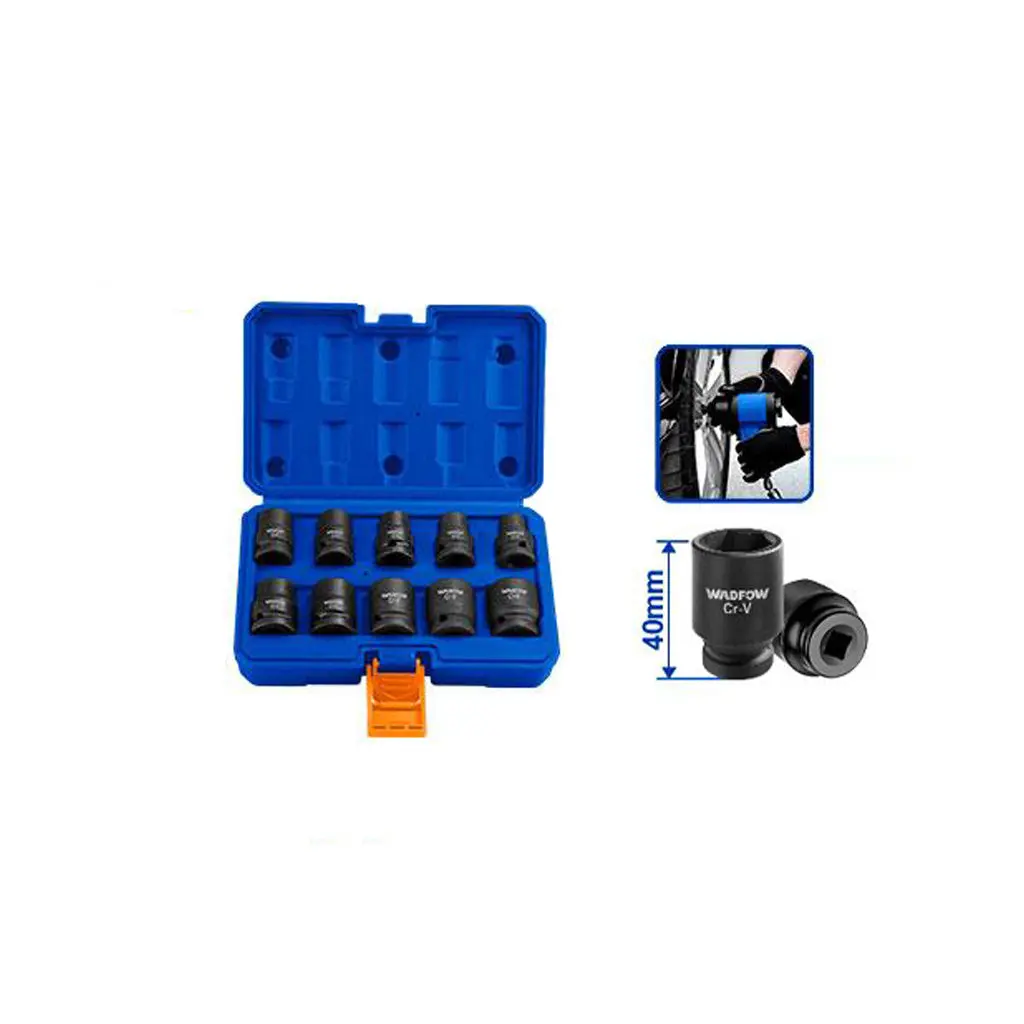 10PCS 1/2" IMPACT SOCKET SET WADFOW (WMS1D01)