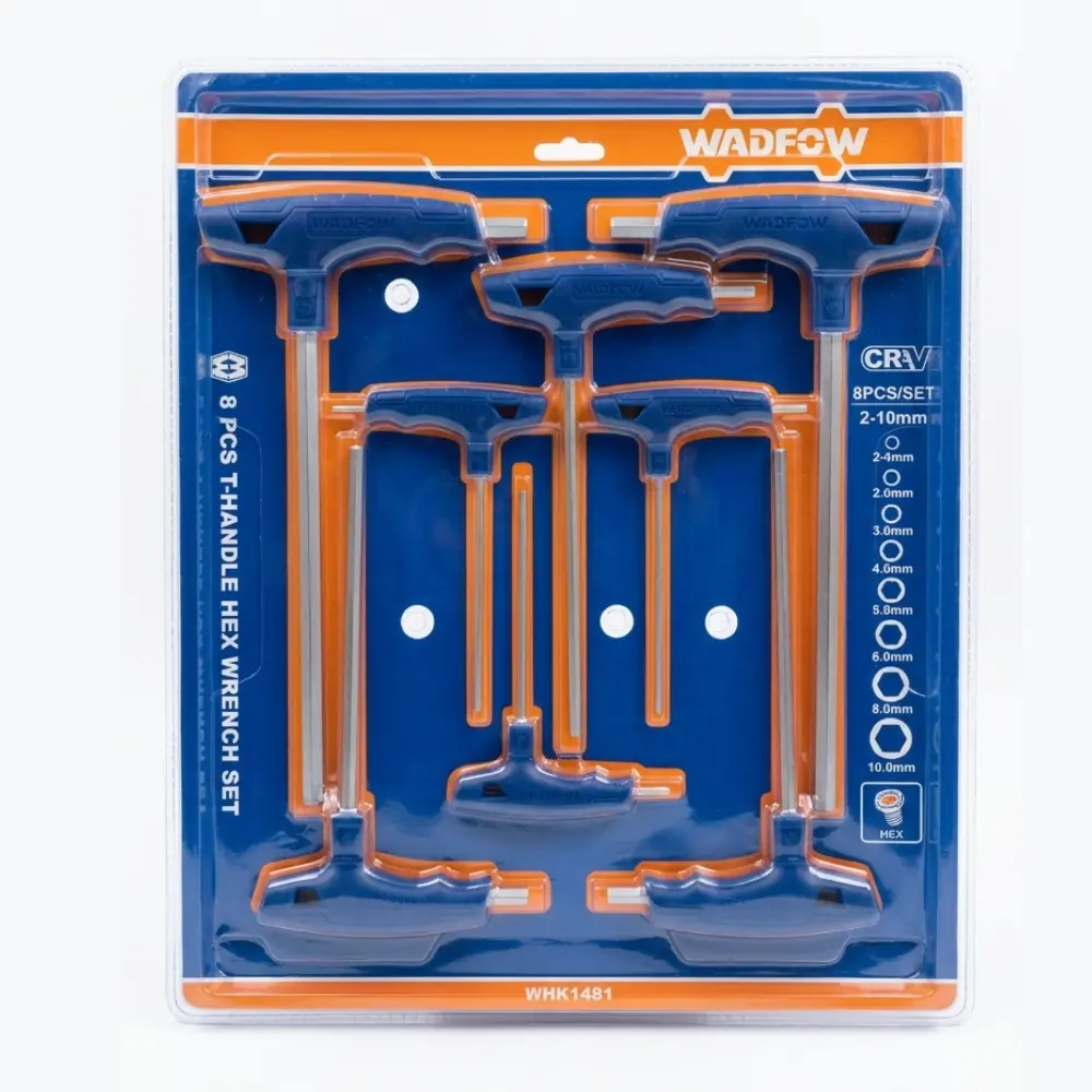 8 PCS T-HANDLE HEX KEY SET WADFOW (WHK1481)