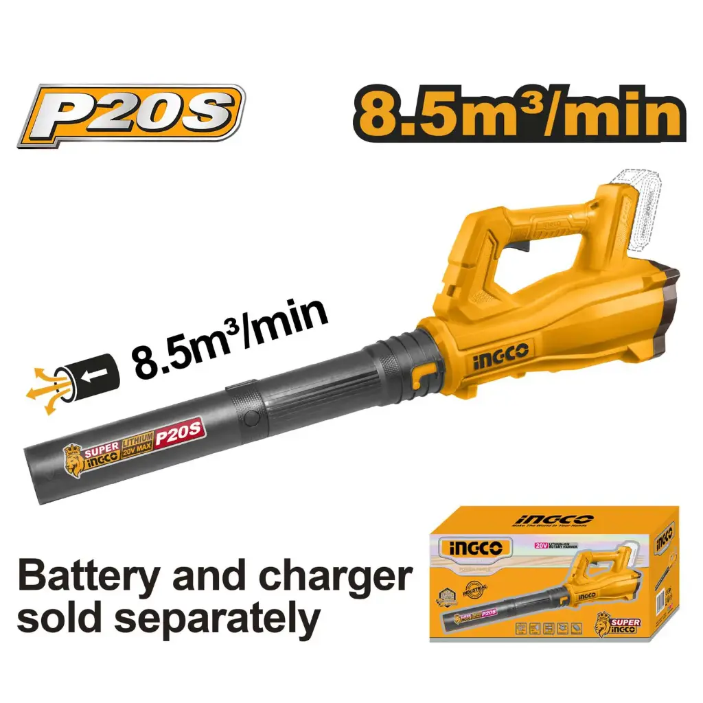 CORDLESS BLOWER 20V WITHOUT BATTERY INGCO (CABLI20323)