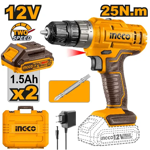 [ToolsMart389] CORDLESS DRILL 12V DUAL INGCO (CDLI1228)