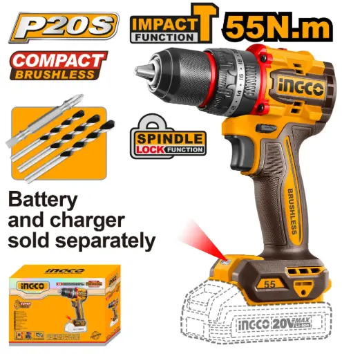 [ToolsMart354] CORDLESS IMPACT DRILL 20V WITHOUT ING (CIDLI205581)