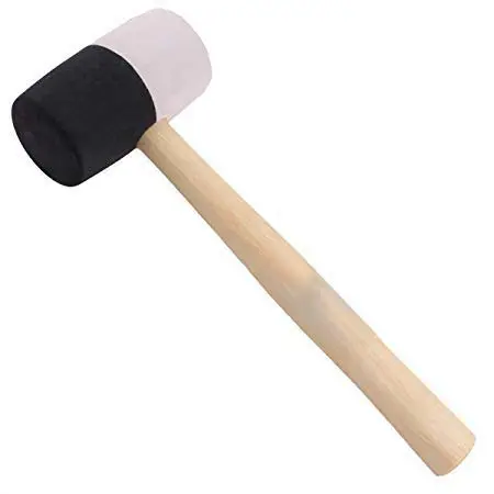 [ToolsMart4801] PYTHON RUBBER HAMMER WOODEN  B&W 13" (60611114)
