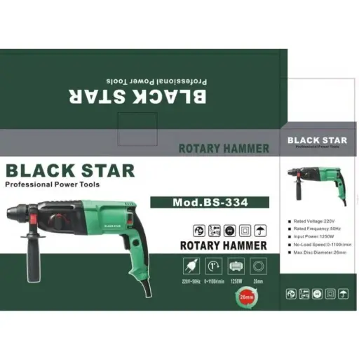 [TMI4910] ROTARY HAMMER 26MM 2400W BLACK STAR (BS-334)