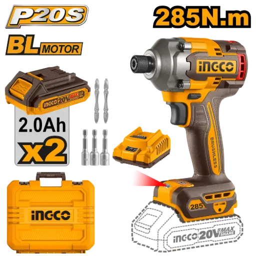 [ToolsMart4950] CORDLESS IMPACT DRIVER 20V INGCO (CIRLI2028)