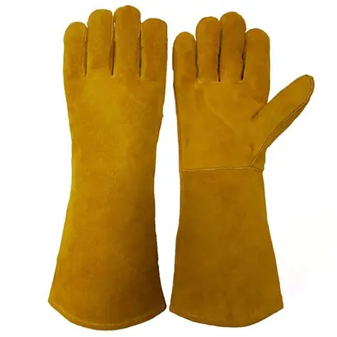 [ToolsMart6028] WELDING LEATHER GLOVES YELLOW