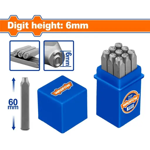 [ToolsMart6064] 9 PCS DIGIT PUNCH SET WADFOW (WCC9276)