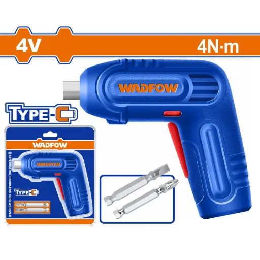 [ToolsMart6390] CORDLESS SCREWDRIVER 4V WADFOW (WCV4628)