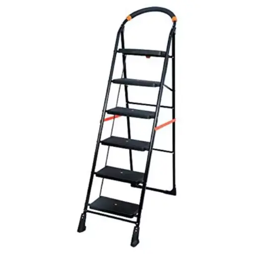 [ToolsMart6495] DOMESTIC ALUMINIUM LADDER 6 STEP BLACK