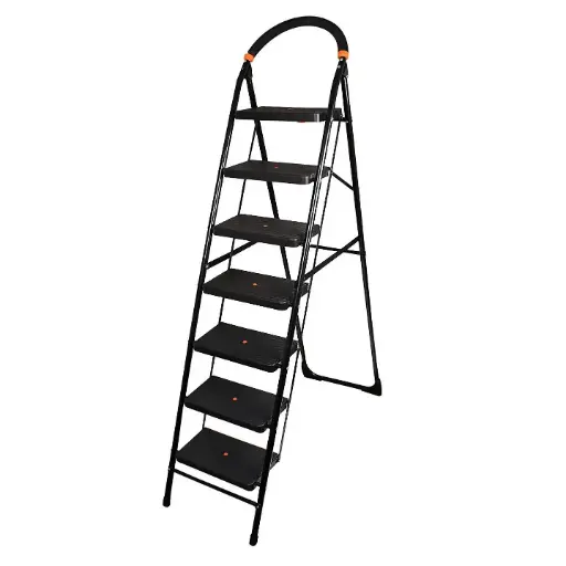 [ToolsMart6494] DOMESTIC ALUMINIUM LADDER 7 STEP BLACK