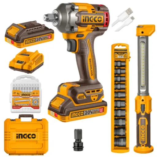 [ToolsMart6448] CORDLESS IMPACT WRENCH COMBO SET INGCO (COSLI23056)