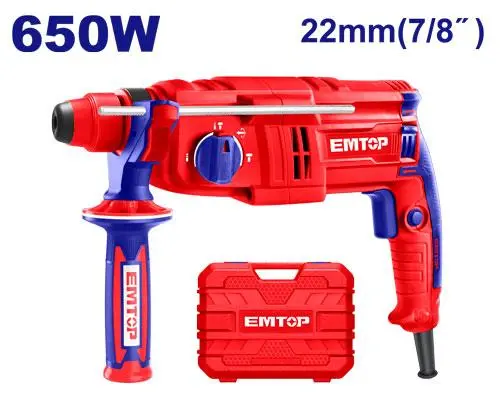 [TMI6470] ROTARY HAMMER 650W 22MM EMTOP (ERHRL651)