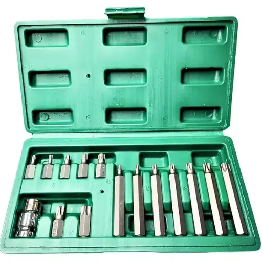 [ToolsMart6501] 15 PC TORX BIT SET GREEN