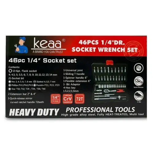 [ToolsMart6600] 46 PCS 1/4" SOCKET SET KEAA