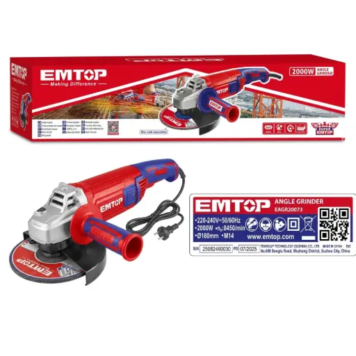 [ToolsMart6611] ANGLE GRINDER 2000W 180MM EMTOP (EAGR20073)