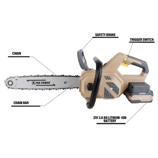 [ToolsMart6970] CORDLESS CHAINSAW 16" 21V XTRAPOWER (XPC-BS-02)