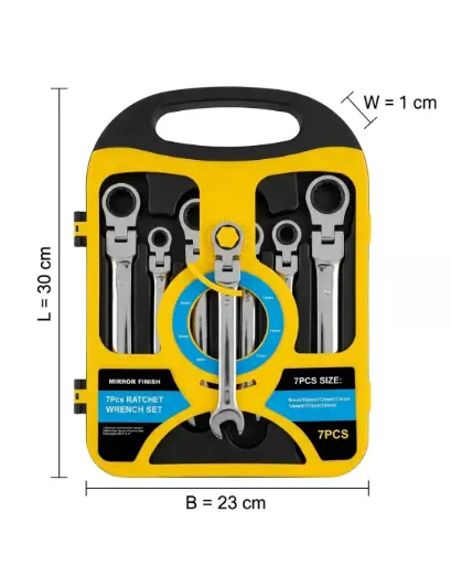 [ToolsMart7100] 7 PCS FLEXIBLE RACHET SPANNER SET