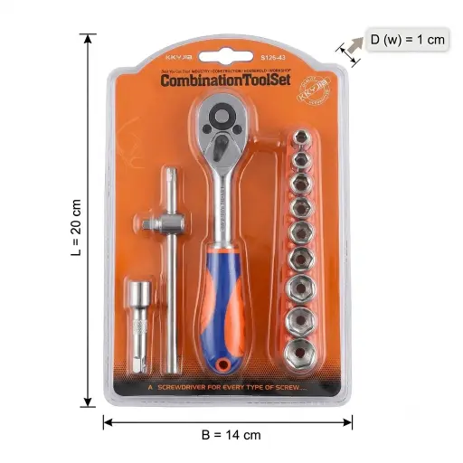 [ToolsMart7085] 12 PCS 1/4" SOCKET SET KKYJIA (S126-43)