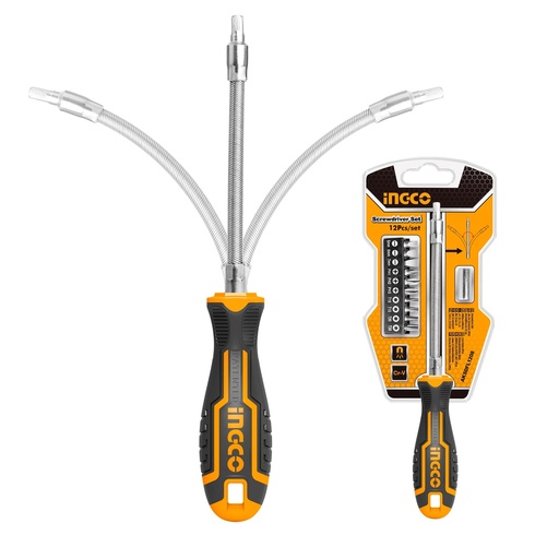[toolsmart1499] 12 PCS FLEXIBLE  SCREWDRIVER INGCO (AKSDFL1208)