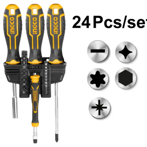 [ToolsMart298] 24PCS SCREWDRIVER & BIT SET INGCO (HKSDB02482)