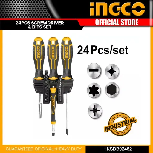 [toolsmart1543] 24PCS SCREWDRIVER & BIT SET INGCO (HKSDB02482)