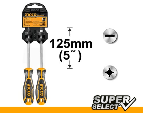 [toolsmart1557] 2PCS SCREWDRIVER SET INGCO (HKSD0248)