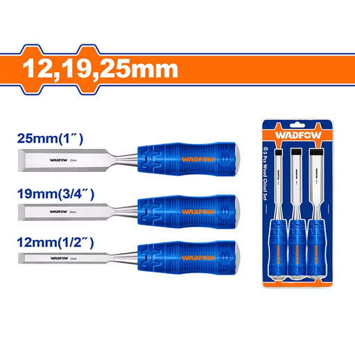 [toolsmart1562] 3 PCS WOOD CHIESEL SET WADFOW (WWC2203)