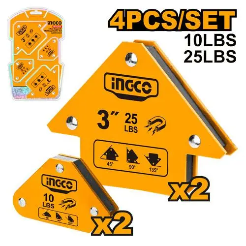 [toolsmart1578] 4 PCS MAGNETIC WELDING HOLDER SET INGCO (AMWH4062)
