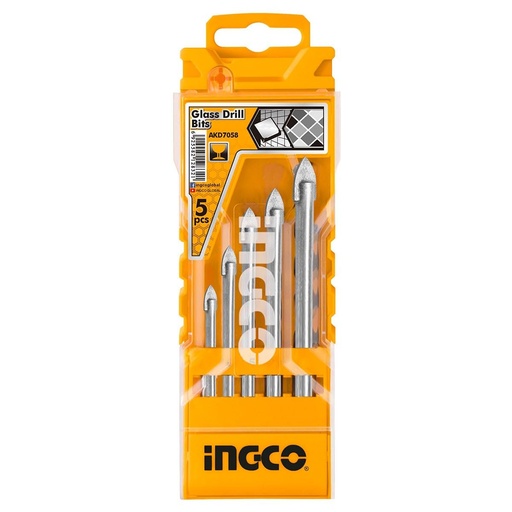 [toolsmart1593] 5 PCS GLASS DRILL BITS SET INGCO (AKD7058)