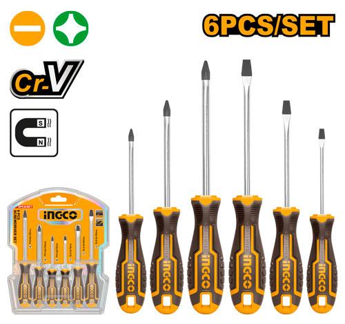 [ToolsMart4337] 6 PCS SCREWDRIVER SET INGCO (HKSD0628)