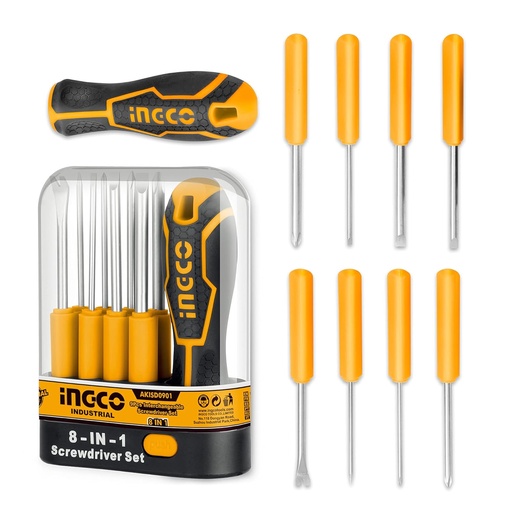 [toolsmart1621] 8 IN 1 SCREWDRIVER SET  INGCO (AKISD0901)