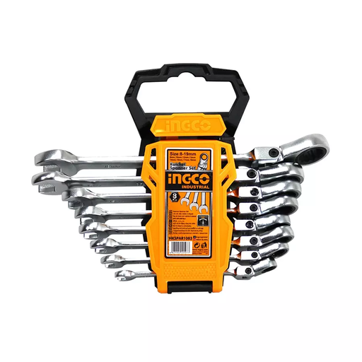 [toolsmart1623] 8 PCS FLEXIBLE RATCHET SPANNER SET INGCO (HKSPAR1083