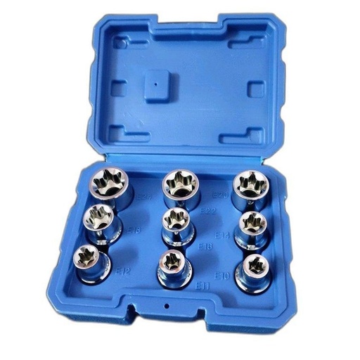 [ToolsMart4117] 9PCS E-SOCKET SET 1/2" DE NEERS