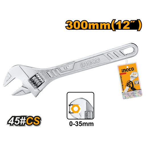 [toolsmart1658] ADJUSTABLE WRENCH 12" INGCO (HADW131122)