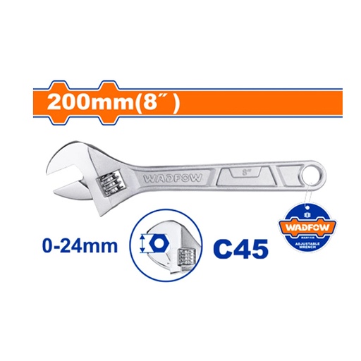 [toolsmart1668] ADJUSTABLE WRENCH 8" WADFOW (WAW1108)