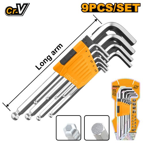 [toolsmart1846] BALL POINT HEX KEY INGCO (HHK12091)