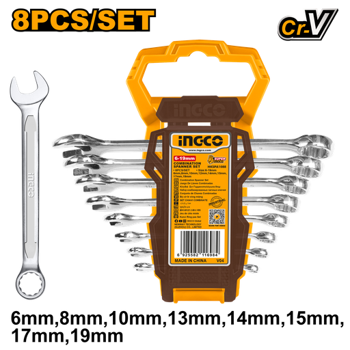 [ToolsMart446] COMBINATION SPANNER SET INGCO (HKSPA1088-I)