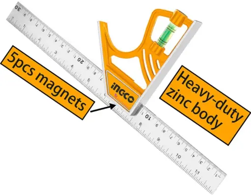 [ToolsMart443] COMBINATION SQUARE MAGNATIC LOCK INGCO (HSR530255)