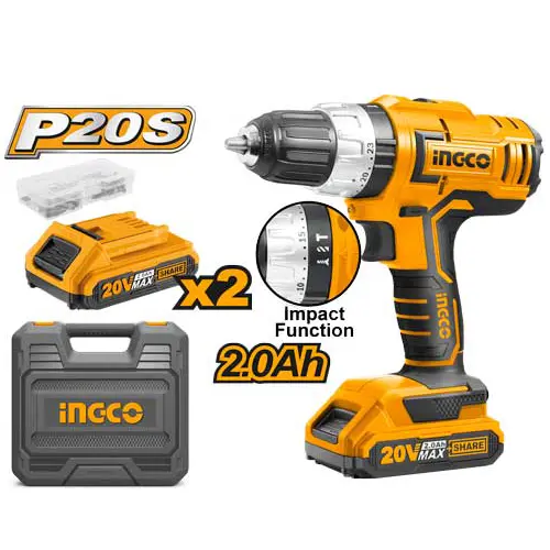 [toolsmart2055] CORDLESS IMPACT DRILL 20V INGCO (CIDLI20031)