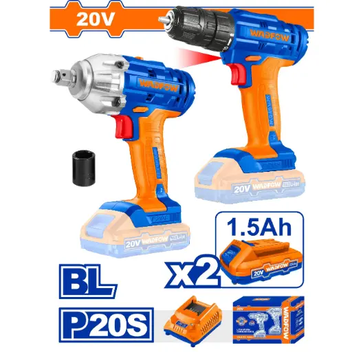 [ToolsMart347] CORDLESS IMPACT WRENCH & DRILL SET WADFOW (WCK2017)