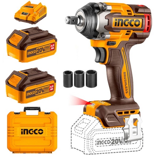 [toolsmart2071] CORDLESS IMPACT WRENCH 500NM INGCO (CIWLI2050)